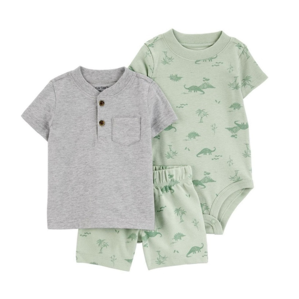 NWT Newborn Carter's Child of Mine Baby Boys' Green tonal Diaper Cover Set